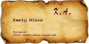 Kmety Alexa névjegykártya